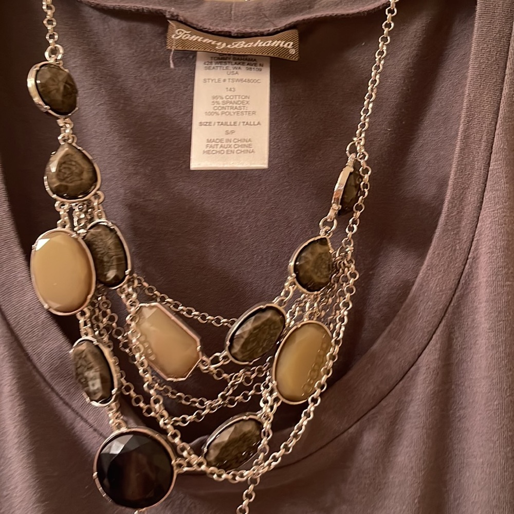 Tommy Bahama cotton and spandex grey mid dress for casual beach wear sleeveless